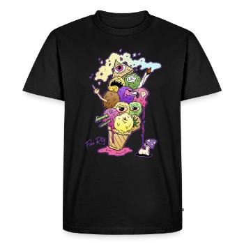 Crème glacée herbe Fumer Weed Kiffen Acid Trip Kiffer - T-shirt Premium bio Homme - noir - Devant - Nico (187cm)