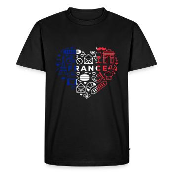 France - T-shirt Premium bio Homme - noir - Devant - Nico (187cm)