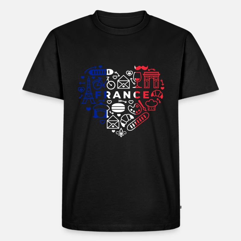 Frankreich - Männer Premium Bio T-Shirt - Schwarz