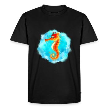 Seahorse - Men's Premium Organic T-Shirt - black - Front - Nico (187cm)