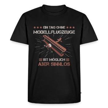 Model flying model airplane model builder gift - Men's Premium Organic T-Shirt - black - Front - Nico (187cm)