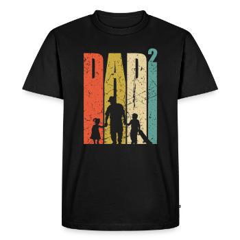 Dad hoch 2 Vater zweifacher Papa Skater Geschenk - Männer Premium Bio T-Shirt - Schwarz - Vorne - Nico (187cm)