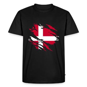 Danemark Drapeau - T-shirt Premium bio Homme - noir - Devant - Nico (187cm)