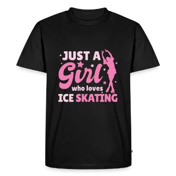 Filles de patinage sur glace sports d'hiver - T-shirt Premium bio Homme - noir - Devant - Nico (187cm)