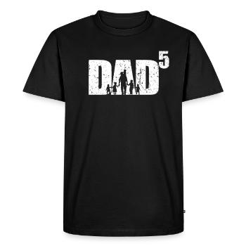Dad to 5 dad with 5 kids 5 times dad - Men's Premium Organic T-Shirt - black - Front - Nico (187cm)