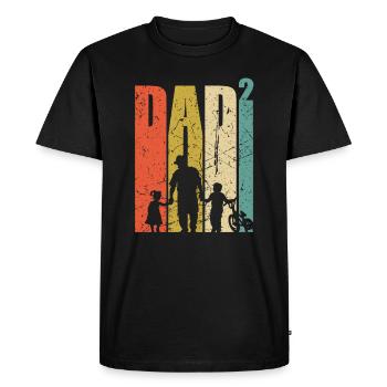 Dad hoch 2 Vater zweifacher Papa Geschenk BMX Bike - Männer Premium Bio T-Shirt - Schwarz - Vorne - Nico (187cm)