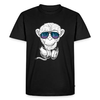 Monkey with equalizer glasses Monkey Music & Party - Men's Premium Organic T-Shirt - black - Front - Nico (187cm)