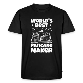 Pancakes pancakes maple syrup gift - Men's Premium Organic T-Shirt - black - Front - Nico (187cm)
