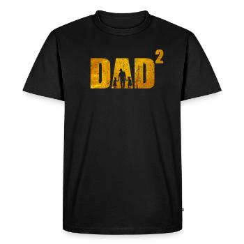 Papa au pouvoir de 2 papas à deux reprises père de deux filles - T-shirt Premium bio Homme - noir - Devant - Nico (187cm)