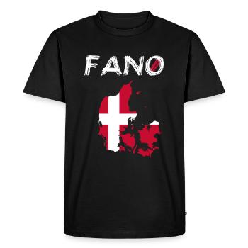 Fanö Fano Île Danemark Silhouette Carte Drapeau - T-shirt Premium bio Homme - noir - Devant - Nico (187cm)
