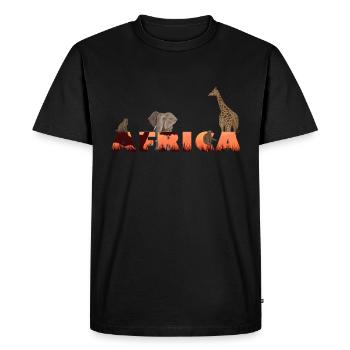 Animaux africains afrique girafe éléphant singe - T-shirt Premium bio Homme - noir - Devant - Nico (187cm)