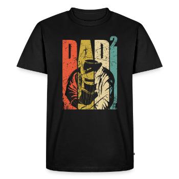 Welder dad gift twins dad high 2nd - Men's Premium Organic T-Shirt - black - Front - Nico (187cm)