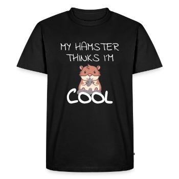 Idée cadeau hamster animal rongeur hamster doré - T-shirt Premium bio Homme - noir - Devant - Nico (187cm)