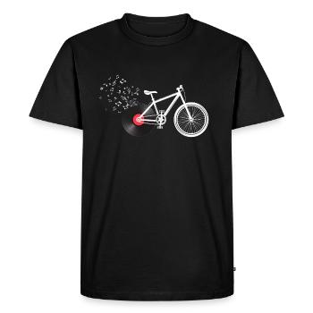 Disque vinyle de vélo - T-shirt Premium bio Homme - noir - Devant - Nico (187cm)