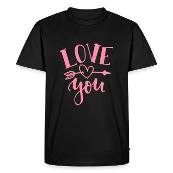 I love you - Men's Premium Organic T-Shirt - black - Front - Nico (187cm)