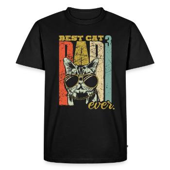 Meilleur papa chat jamais trois chats papa triple chat - T-shirt Premium bio Homme - noir - Devant - Nico (187cm)
