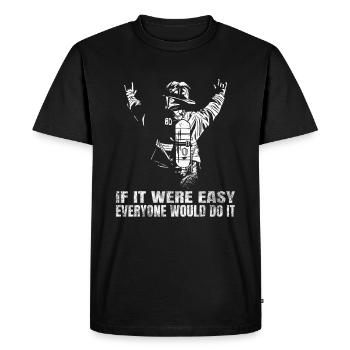Pompier pompier cadeau - T-shirt Premium bio Homme - noir - Devant - Nico (187cm)