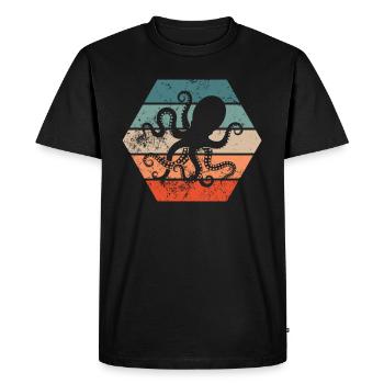 Pieuvres de calmar rétro cadeau - T-shirt Premium bio Homme - noir - Devant - Nico (187cm)