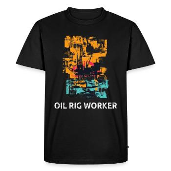 Oil rig oil rig worker oil gift - Men's Premium Organic T-Shirt - black - Front - Nico (187cm)