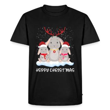 Lapin Hoppy Christmas Joyeux Noël - T-shirt Premium bio Homme - noir - Devant - Nico (187cm)