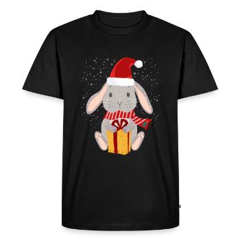 Lapin Hoppy Christmas Joyeux Noël - T-shirt Premium bio Homme - noir - Devant - Nico (187cm)