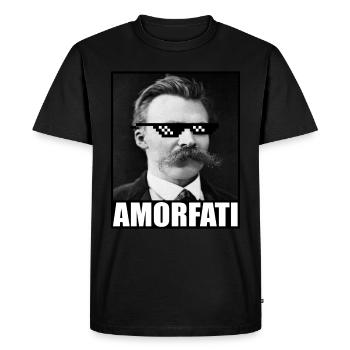 Friedrich Nietzsche | Amor Fati | Sunglasses - Men's Premium Organic T-Shirt - black - Front - Nico (187cm)
