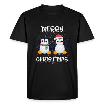 Merry Christmas - T-shirt Premium bio Homme - noir - Devant - Nico (187cm)