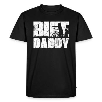 Vélo Papa Vélo Père Papa Fête des Pères - T-shirt Premium bio Homme - noir - Devant - Nico (187cm)