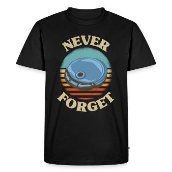 Retro cd player Never Forget Nostalgia Vintage - Men's Premium Organic T-Shirt - black - Front - Nico (187cm)
