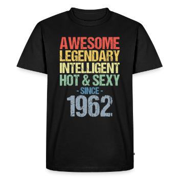 Né en 1962 Né en 1962 Anniversaire - T-shirt Premium bio Homme - noir - Devant - Nico (187cm)