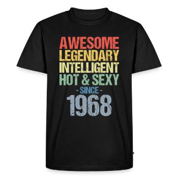 Né en 1968 Né en 1968 Anniversaire - T-shirt Premium bio Homme - noir - Devant - Nico (187cm)
