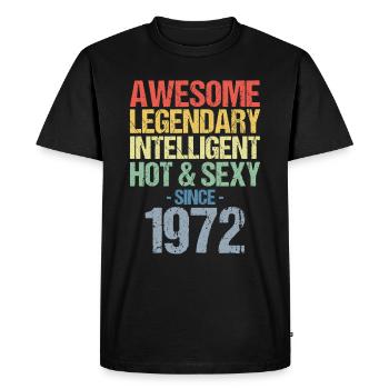 Né en 1972 Né en 1972 Anniversaire - T-shirt Premium bio Homme - noir - Devant - Nico (187cm)
