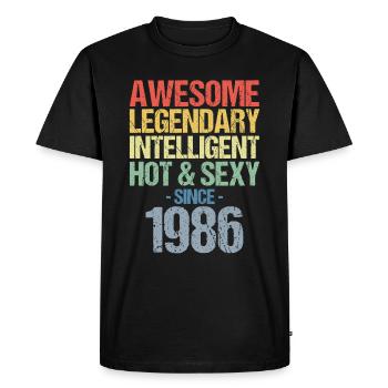 Né en 1986 Né en 1986 Anniversaire - T-shirt Premium bio Homme - noir - Devant - Nico (187cm)