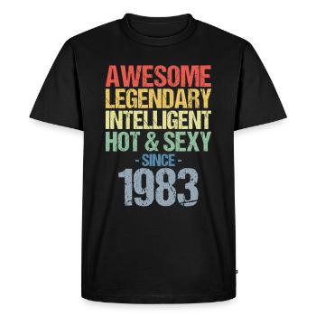 Né en 1983 Né en 1983 Anniversaire - T-shirt Premium bio Homme - noir - Devant - Nico (187cm)