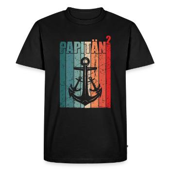 Papitän Vater 2 Kinder Zwillinge zweifacher Papa - Männer Premium Bio T-Shirt - Schwarz - Vorne - Nico (187cm)