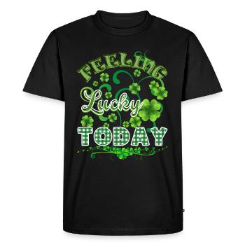 FEELING LUCKY TODAY - Men's Premium Organic T-Shirt - black - Front - Nico (187cm)