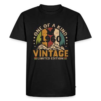 Vintage Retro 1960 Anniversary Gift 1960 - Men's Premium Organic T-Shirt - black - Front - Nico (187cm)
