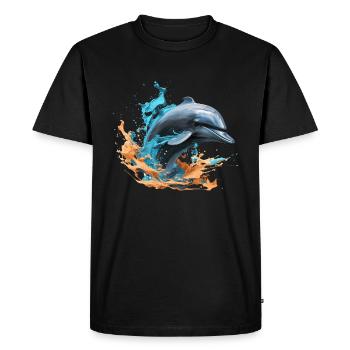 Dolphin Power Animal - T-shirt Premium bio Homme - noir - Devant - Nico (187cm)