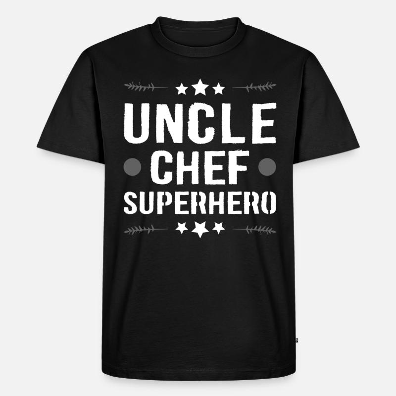 Onkel Chef Superheld - Männer Premium Bio T-Shirt - Schwarz