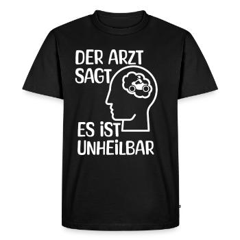 Motorcycling - The doctor says it's incurable - Men's Premium Organic T-Shirt - black - Front - Nico (187cm)