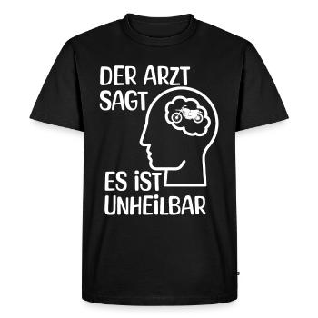 Motorcycling - The doctor says it's incurable - Men's Premium Organic T-Shirt - black - Front - Nico (187cm)