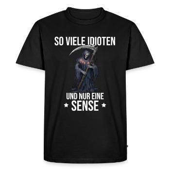 Tant d’idiots et une seule faux - Grim Reaper - T-shirt Premium bio Homme - noir - Devant - Nico (187cm)