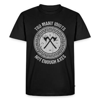 Too Many Idiots - Viking Vikings Odin Walhalla - Men's Premium Organic T-Shirt - black - Front - Nico (187cm)