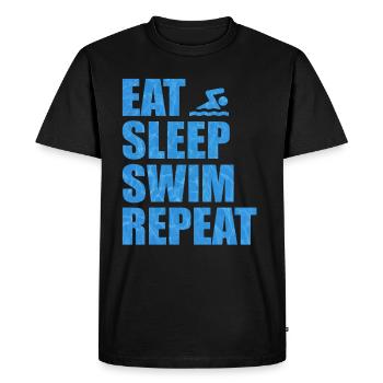 Eat Sleep Swim Repeat Swimming Swimming Swimming Swimming - Men's Premium Organic T-Shirt - black - Front - Nico (187cm)