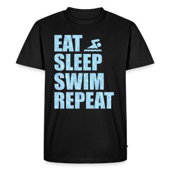 Eat Sleep Swim Repeat Swimming Swimming Swimming Swimming - Men's Premium Organic T-Shirt - black - Front - Nico (187cm)