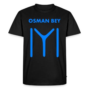 Osman Bey - Ertugrul - Drapeau blanc Kayi - T-shirt Premium bio Homme - noir - Devant - Nico (187cm)