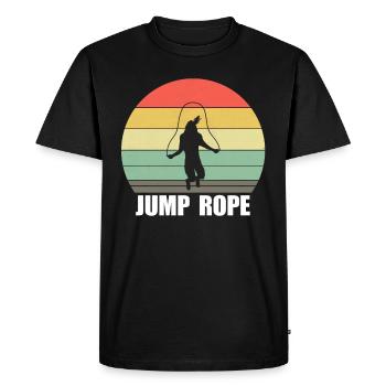 Rope Jump Skipping Rope Jumping Vintage Retro - Men's Premium Organic T-Shirt - black - Front - Nico (187cm)