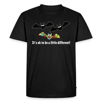 Son ok pour être un peu différent bat autisme - T-shirt Premium bio Homme - noir - Devant - Nico (187cm)