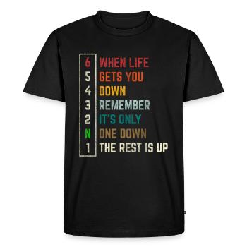 Quand la vie vous déprime - Biker Motorcycle Vintage - T-shirt Premium bio Homme - noir - Devant - Nico (187cm)