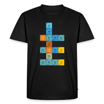 Nerd Science Geek - Men's Premium Organic T-Shirt - black - Front - Nico (187cm)